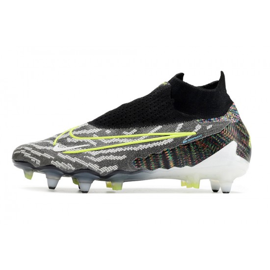 To Have A Strong Footing In A Market Nike Phantom- GX Elite DF Link SG Anti Clog Mixtz Gray Yellow Black High-top Footballboots For Men Sale