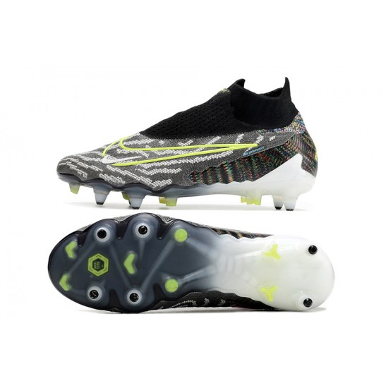 To Have A Strong Footing In A Market Nike Phantom- GX Elite DF Link SG Anti Clog Mixtz Gray Yellow Black High-top Footballboots For Men Sale