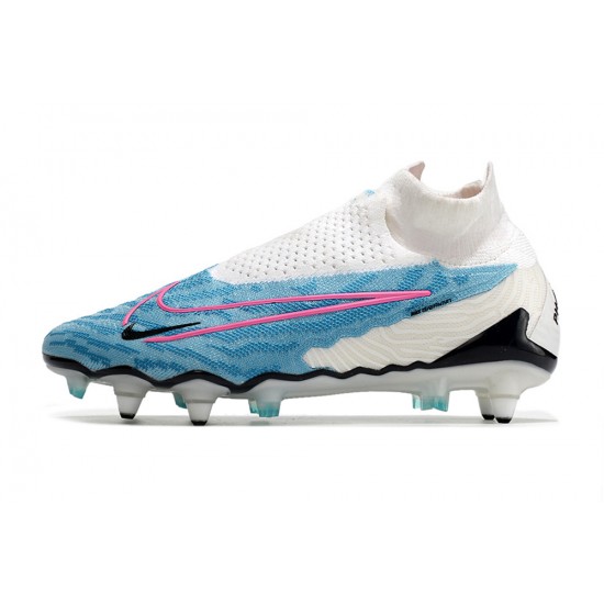 Click To Order Nike Phantom- GX Elite DF Link SG Anti Clog White Blue Pink Black High-top Footballboots For Men Sale