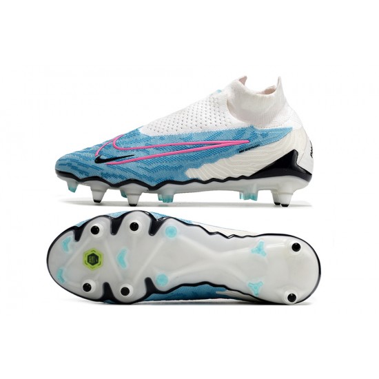 Click To Order Nike Phantom- GX Elite DF Link SG Anti Clog White Blue Pink Black High-top Footballboots For Men Sale