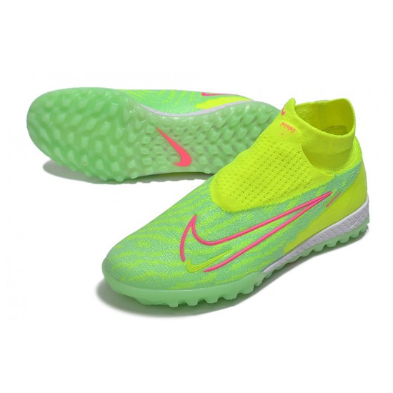 Nike Phantom GX Elite DF Link TF Green Yellow HIge-top Footballboots For Men 