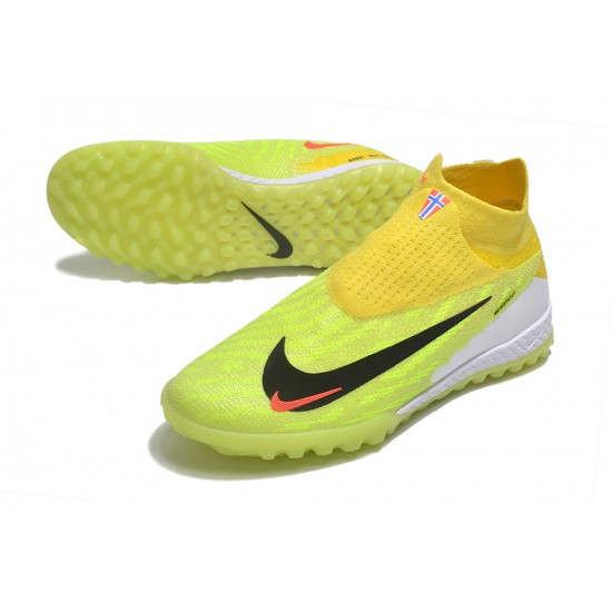 Nike Phantom GX Elite DF Link TF Yellow Green Black HIge-top Footballboots For Men 