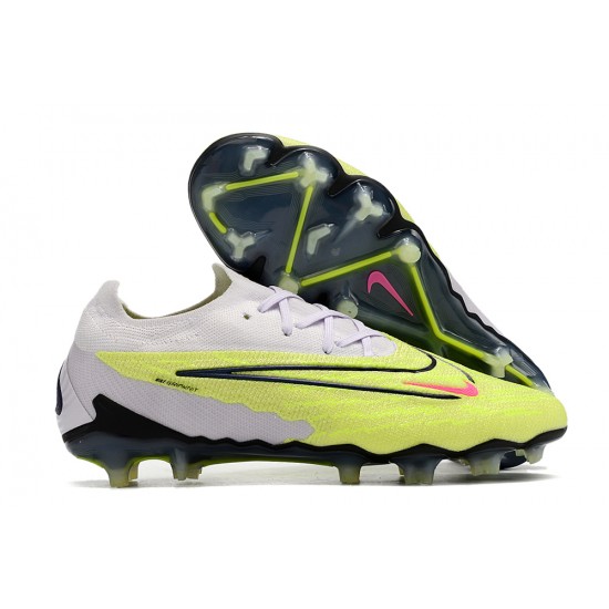 Shop Now Nike Phantom GX Elite FG Black LightPurple Yellow Red Low-top Footballboots For Men For Sale