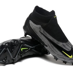 Nike Phantom GX Elite FG High Top Soccer Cleats Grey Black Yellow For Men 