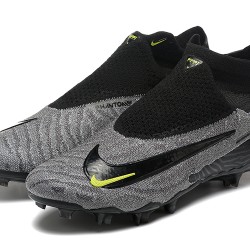 Nike Phantom GX Elite FG High Top Soccer Cleats Grey Black Yellow For Men 