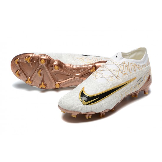 To Find A Ready Market Nike Phantom GX Elite FG Low Soccer Cleats White Yellow Brown For Men Sale