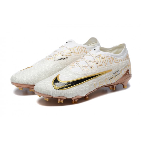 To Find A Ready Market Nike Phantom GX Elite FG Low Soccer Cleats White Yellow Brown For Men Sale