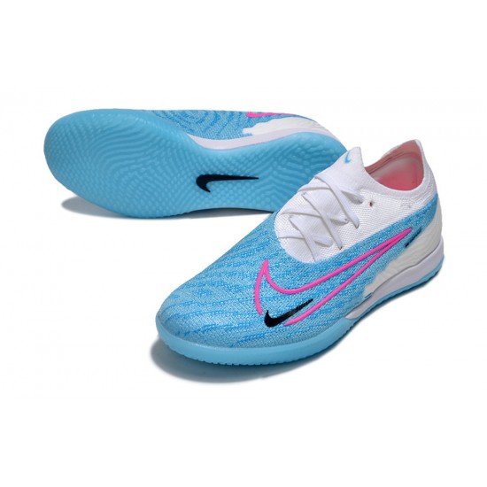 Salable Goods Nike Phantom GX Elite IC Blank White Blue Low-top Footballboots For Men Online Shop