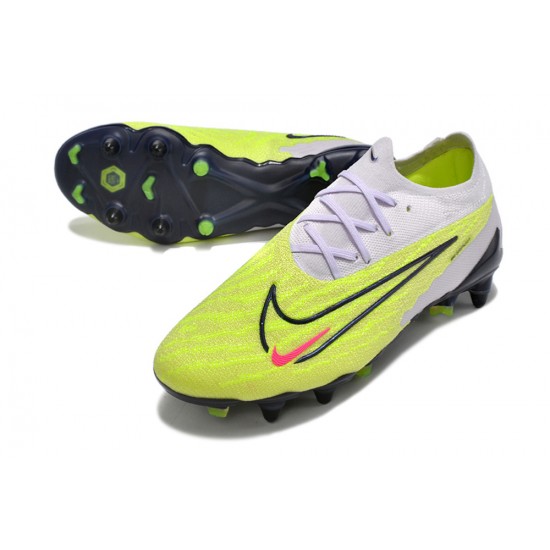 Click To Order Nike Phantom GX Elite Link PRO SG Anti Clog Black Green LightPurole Low-top Footballboots For Men Sale