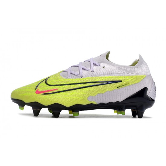 Click To Order Nike Phantom GX Elite Link PRO SG Anti Clog Black Green LightPurole Low-top Footballboots For Men Sale