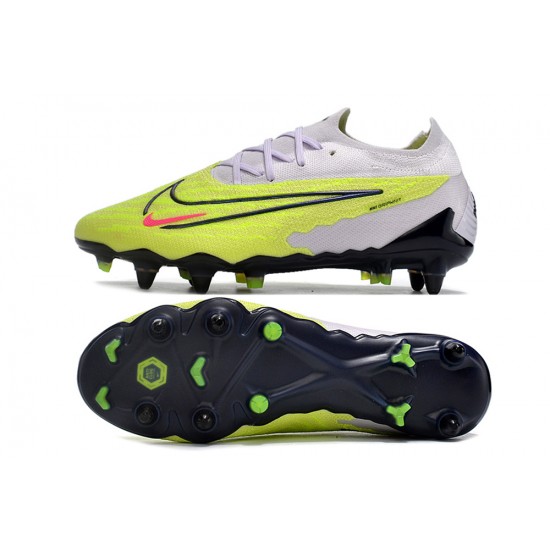 Click To Order Nike Phantom GX Elite Link PRO SG Anti Clog Black Green LightPurole Low-top Footballboots For Men Sale