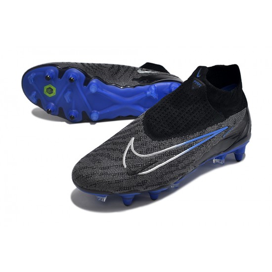 Popular Goods Nike Phantom- GX Elite DF Link SG Anti Clog Black Blue White High-top Footballboots For Men On Sale