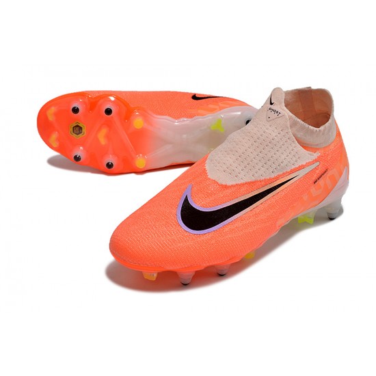 Discover Nike Phantom- GX Elite DF Link SG Anti Clog Orange Pink Blank High-top Footballboots For Men Online Shop