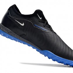 Nike React Phantom GX Pro TF Black Blue White Low-top Footballboots For Men 