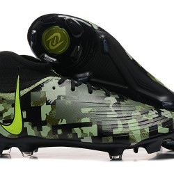 Nike Phantom Luna Elite FG High Top Black Green Soccer Cleats For Men 