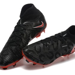 Nike Phantom Luna Elite FG High Top Black Red Soccer Cleats For Men 