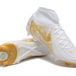 Nike Phantom Luna Elite FG High Top Gold White Soccer Cleats For Men 