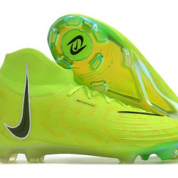 Nike Phantom Luna Elite FG High Top Green Yellow Black Soccer Cleats For Men And Women 