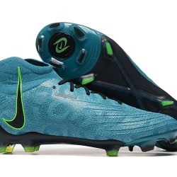 Nike Phantom Luna Elite FG High Top Ltblue Black Green Soccer Cleats For Men 