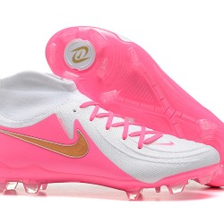 Nike Phantom Luna Elite FG High Top Peach White Gold Soccer Cleats For Men 