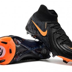 Nike Phantom Luna Elite FG High Top Soccer Cleats Black Orange For Men 