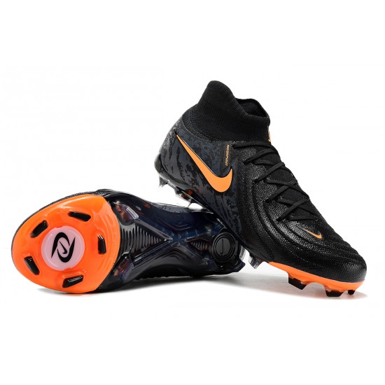 Nike Phantom Luna Elite FG High Top Soccer Cleats Black Orange For Men