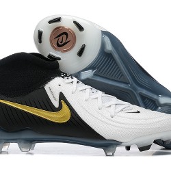 Nike Phantom Luna Elite FG High Top White Black Gold Soccer Cleats For Men And Women 