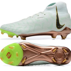 Nike Phantom Luna Elite FG High Top White Gold Green Soccer Cleats For Men 