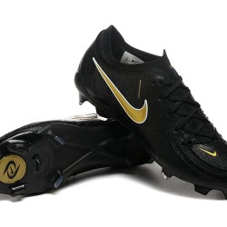 Nike Phantom Luna Elite FG Low Black Gold Soccer Cleats For Men 