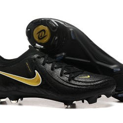 Nike Phantom Luna Elite FG Low Black Gold Soccer Cleats For Men 