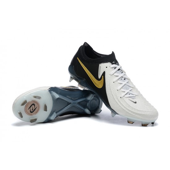 Goods That Sell Well Nike Phantom Luna Elite FG Low Black Gold White Soccer Cleats For Men For Sale