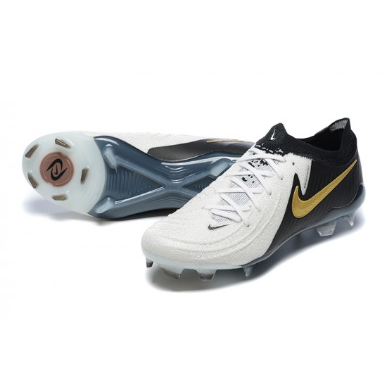 Goods That Sell Well Nike Phantom Luna Elite FG Low Black Gold White Soccer Cleats For Men For Sale