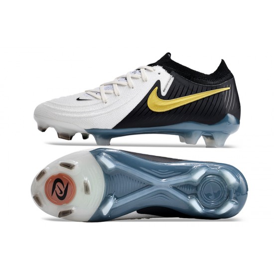 Order To Buy Nike Phantom Luna Elite FG Low Black White Gold Soccer Cleats For Men And Women Shop