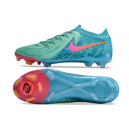 Nike Phantom Luna Elite FG Low Green Blue Soccer Cleats For Men And Women