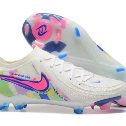 Nike Phantom Luna Elite FG Low White Blue Pink Soccer Cleats For Men 