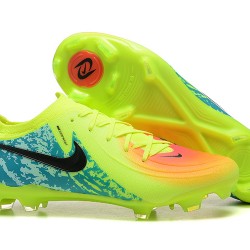 Nike Phantom Luna Elite FG Low Yellow Black Blue Soccer Cleats For Men 