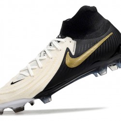 Nike Phantom Luna Elite NU FG Beige Black Gold High Soccer Cleats