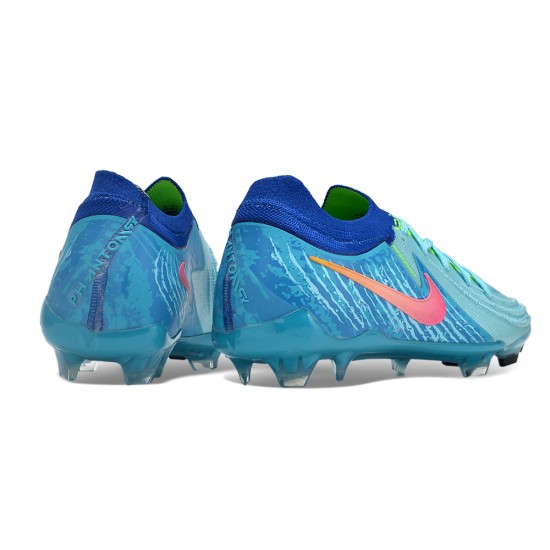 Nike Phantom Luna Elite NU FG Ltblue Blue Pink Low Soccer Cleats