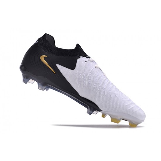 Nike Phantom Luna Elite NU FG White Black Gold Low Soccer Cleats