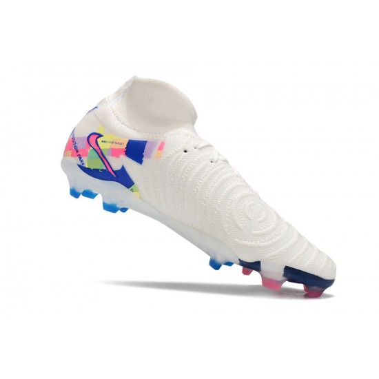 Nike Phantom Luna Elite NU FG White Blue Pink High Soccer Cleats
