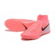 Nike Phantom Luna Elite TF High Top Pink Black Grey Soccer Cleats For Men