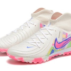 Nike Phantom Luna Elite TF High Top Pink White Blue Soccer Cleats For Men 