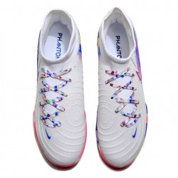 Nike Phantom Luna Elite TF High Top Soccer Cleats White Blue Pink For Men And Women 