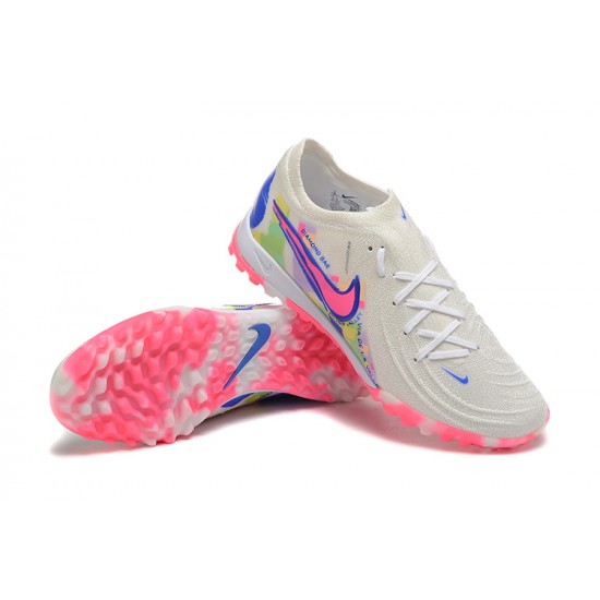 Nike Phantom Luna Elite TF Low Pink White Blue Soccer Cleats For Men