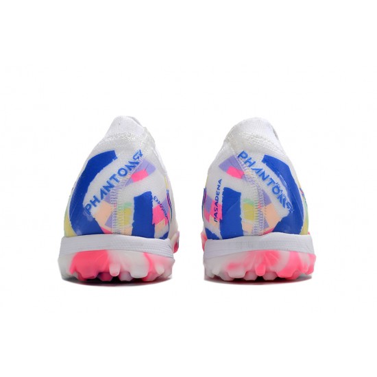 Nike Phantom Luna Elite TF Low Soccer Cleats White Blue Pink For Men And Women