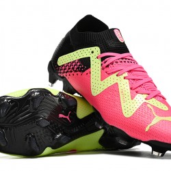 Puma Future Ultimate FG Low-Top Green Black Pink For Women And Men Soccer Cleats 