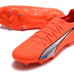 Puma Future Ultimate FG Low-Top Red Grey For Men Soccer Cleats 