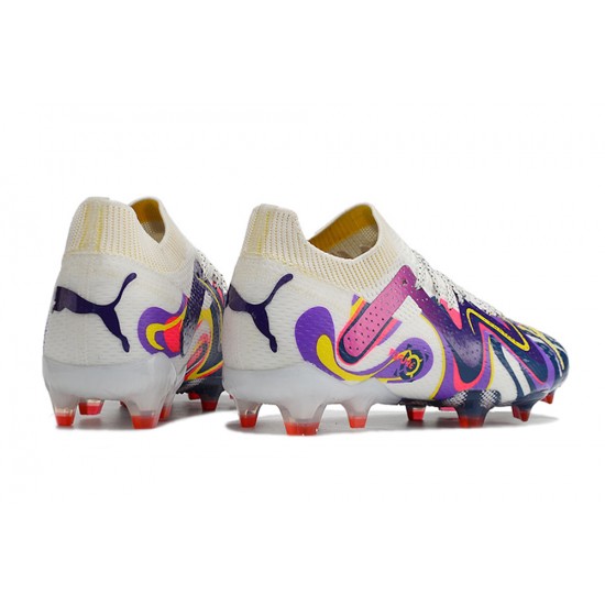 Top Quality Puma Future Ultimate FG Low-Top White Black Purple For Women And Men Soccer Cleats Online