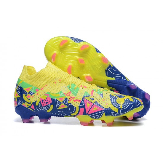 Where Can I Buy Puma Future Ultimate FG Low-Top Yellow Blue For Men Soccer Cleats Shop Online