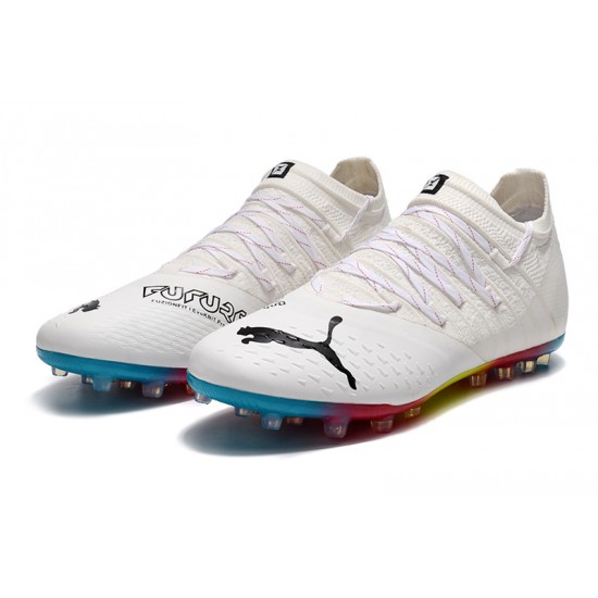 Exceptional Quality Puma Future Z 1.3 Instinct MG Low-Top White Blue Yellow For Men Soccer Cleats For Sale